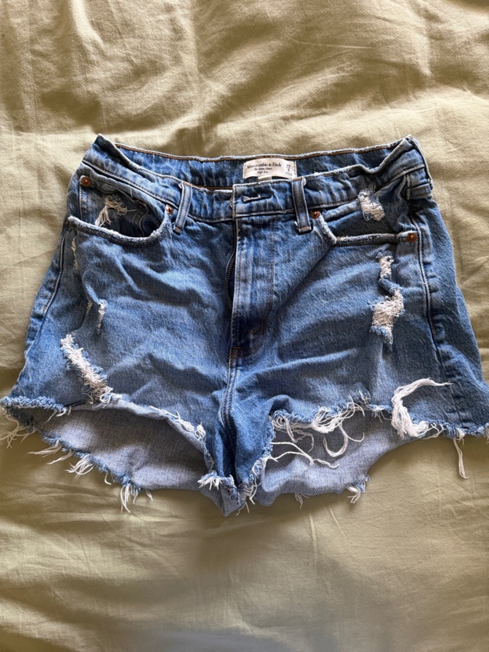 Abercrombie & Fitch Light Blue Distressed Denim Cutoff Shorts